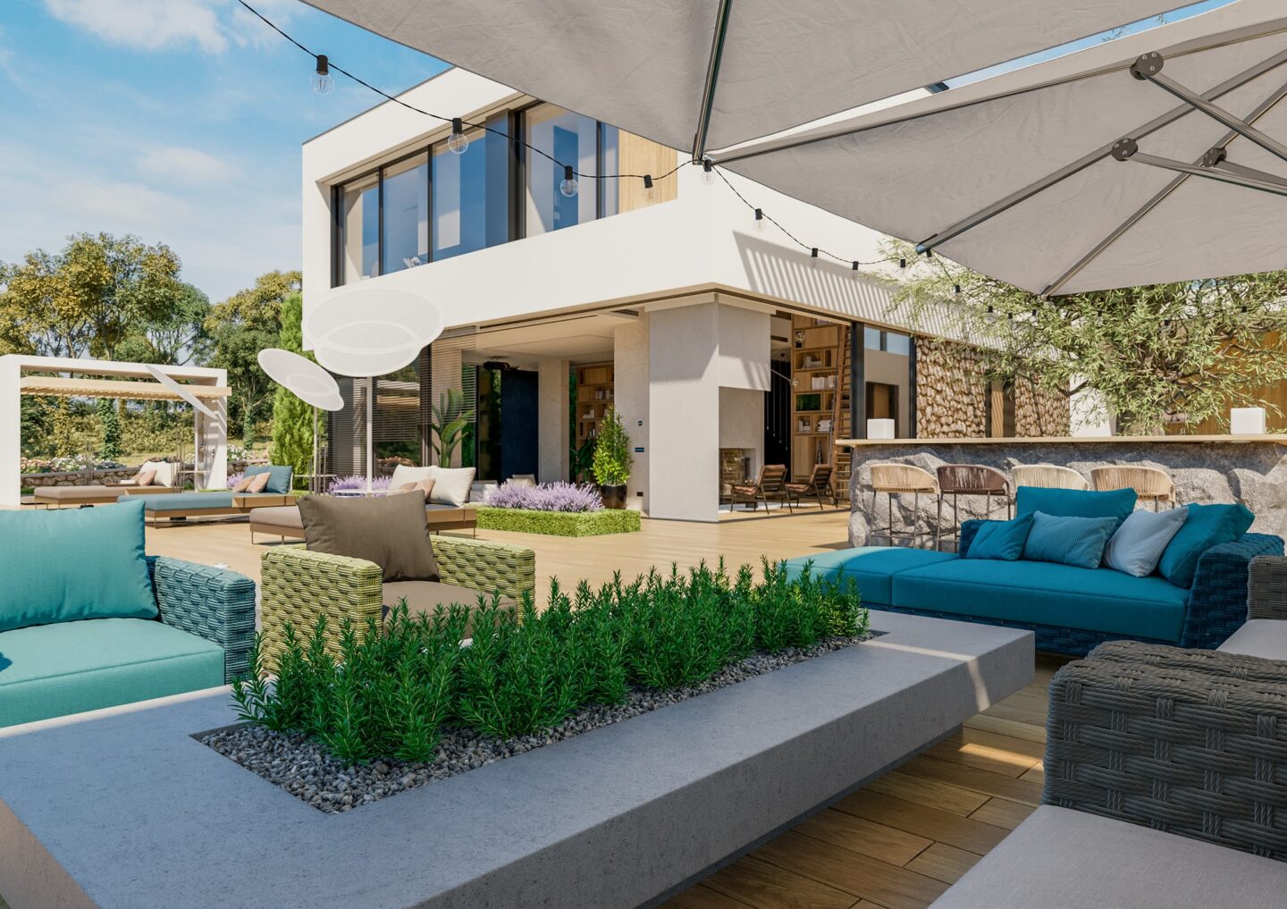 Mediterranean Villa interior and exterior design