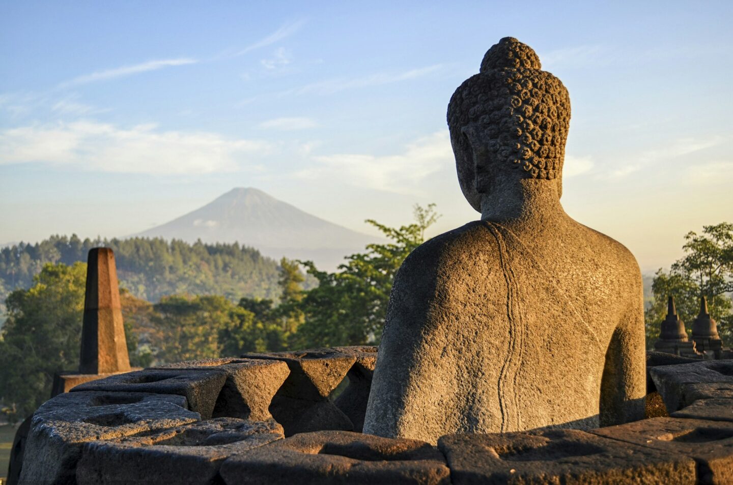Borobudur, or Barabudur, a 9th century Mahayana Buddhist temple in Magelang, Central Java,