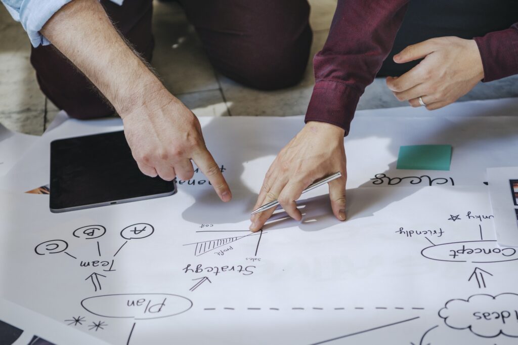 Startup team working on a project